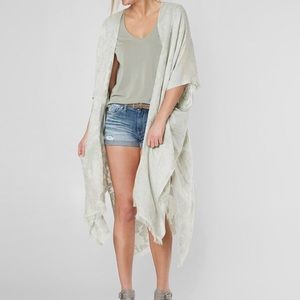 Lucky Brand linen floral kimono OS
